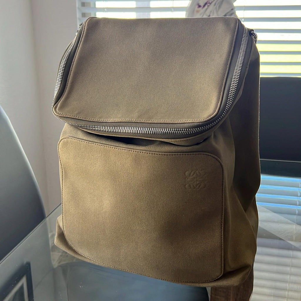 LOEWE Calfskin Small Goya Backpack in Olive Green, EXCELLENT!