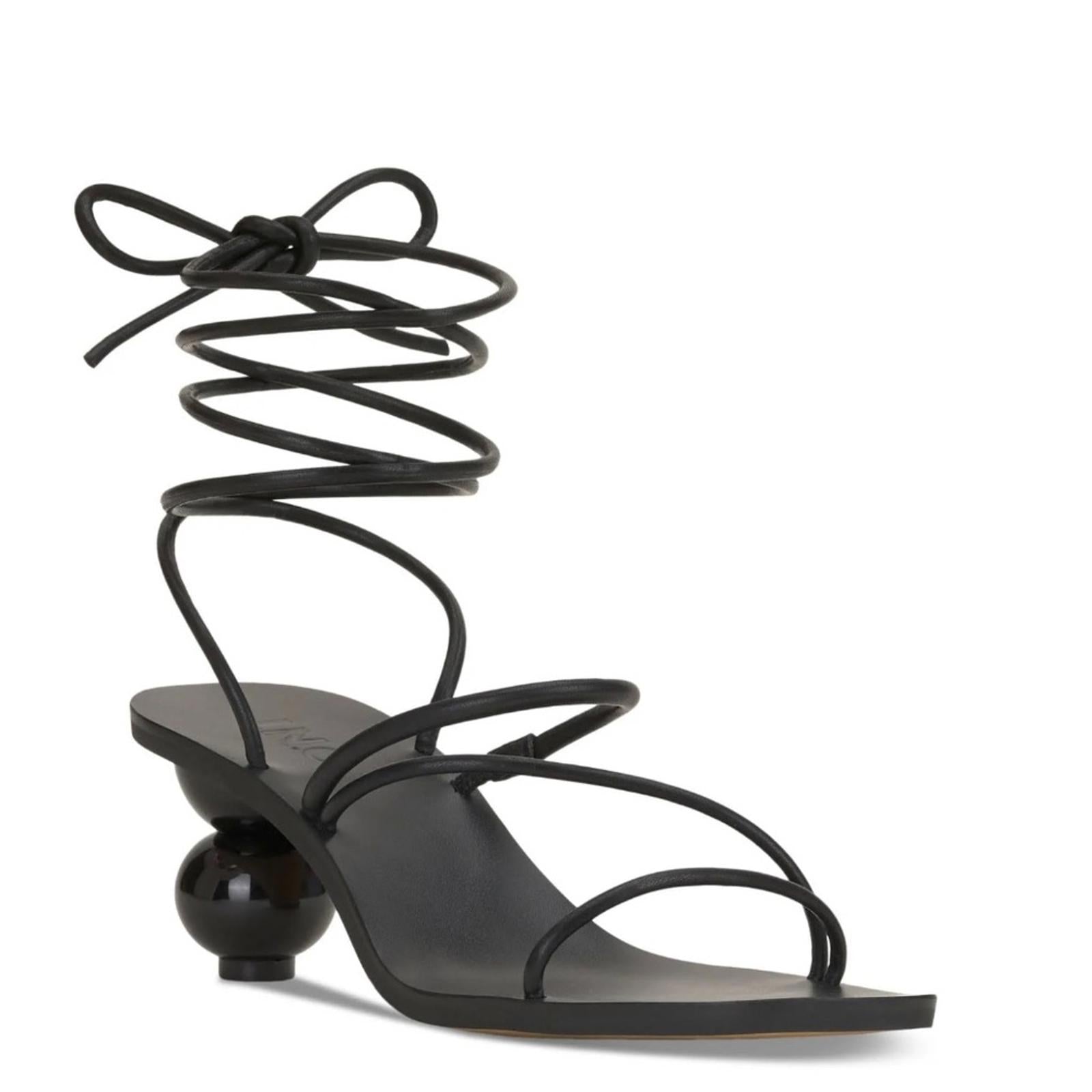 INC Chedel Lace-Up Ankle-T Sandals in Black, Size 5.5 New in Box $79.50