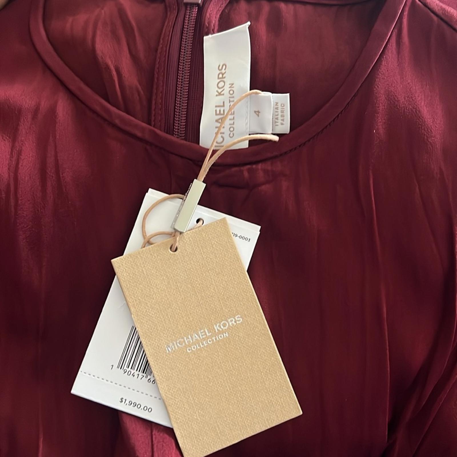 Michael Kors Collection Jamison Crushed Satin Charmeuse Dress NWT Retail $1,990