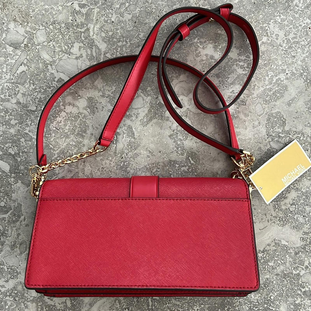 Michael Kors Studded Leather Convertible Shoulder Bag, Red NWT Retail $498
