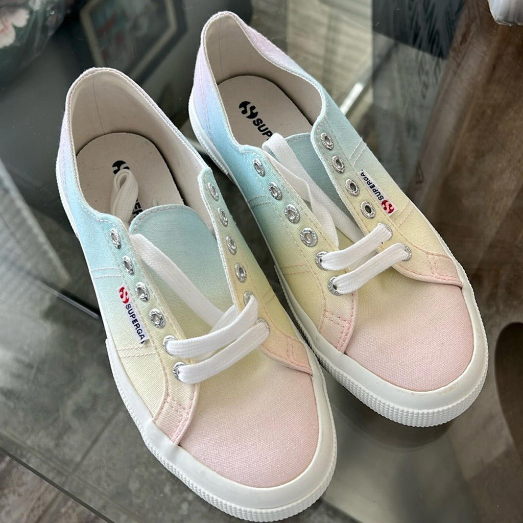 NEW Superga 2750 Gradient Print Pastel Rainbow Sneakers, Size EU 39 New w/o Box