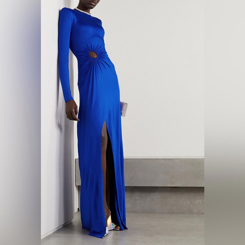 Et Ochs Katherine Gathered Column Cut-Out Gown Dress Size 8 New w/Tag $1,795