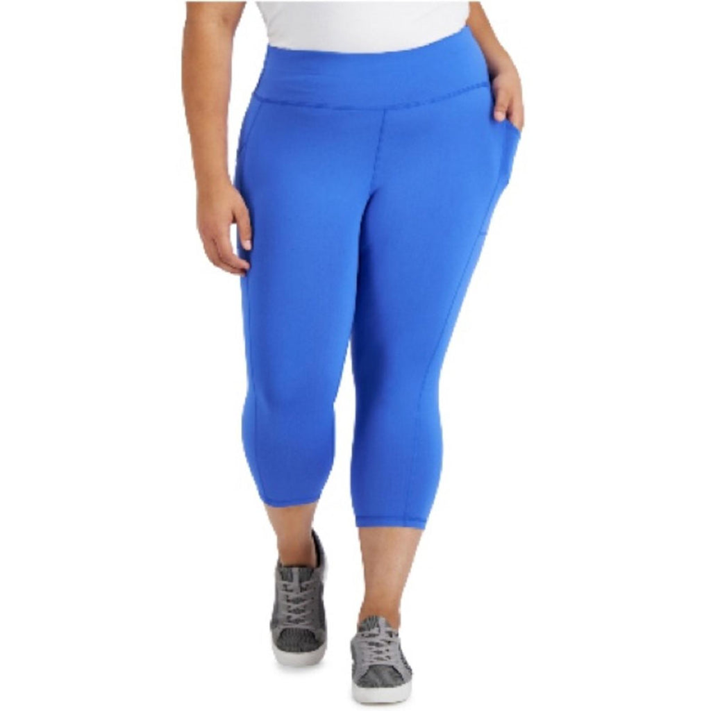 ID Ideology Crop High-Rise Side Pocket Leggings, Blue Illusion Plus Size 2X NWT