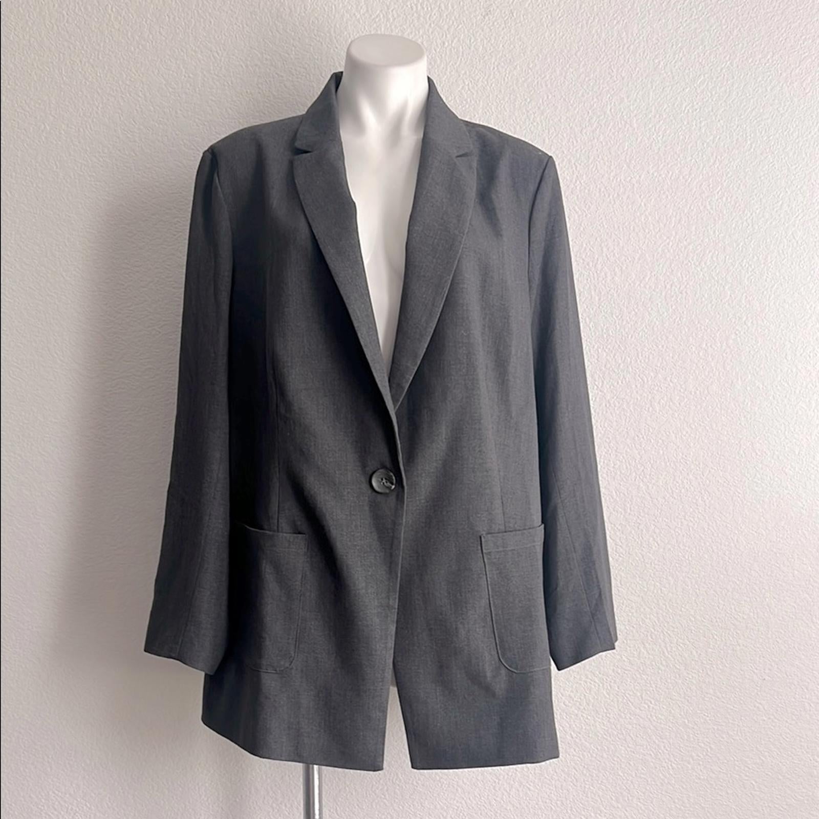 Standards & Practices Single-Button Blazer in Charcoal, NWT, Size 2X