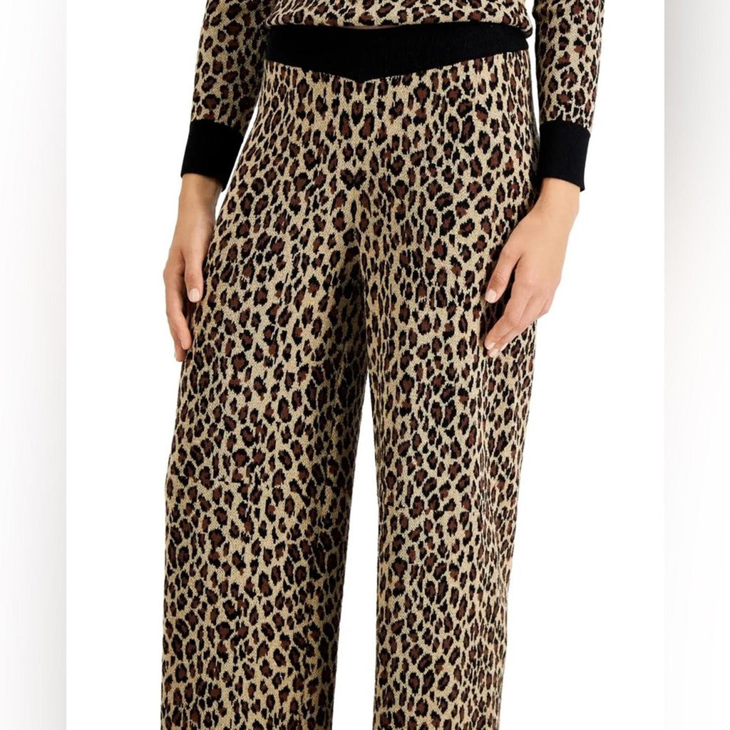 Charter Club Mid-Rise Sweater Elastic Waist Animal Print Pants, Size XXL NEW