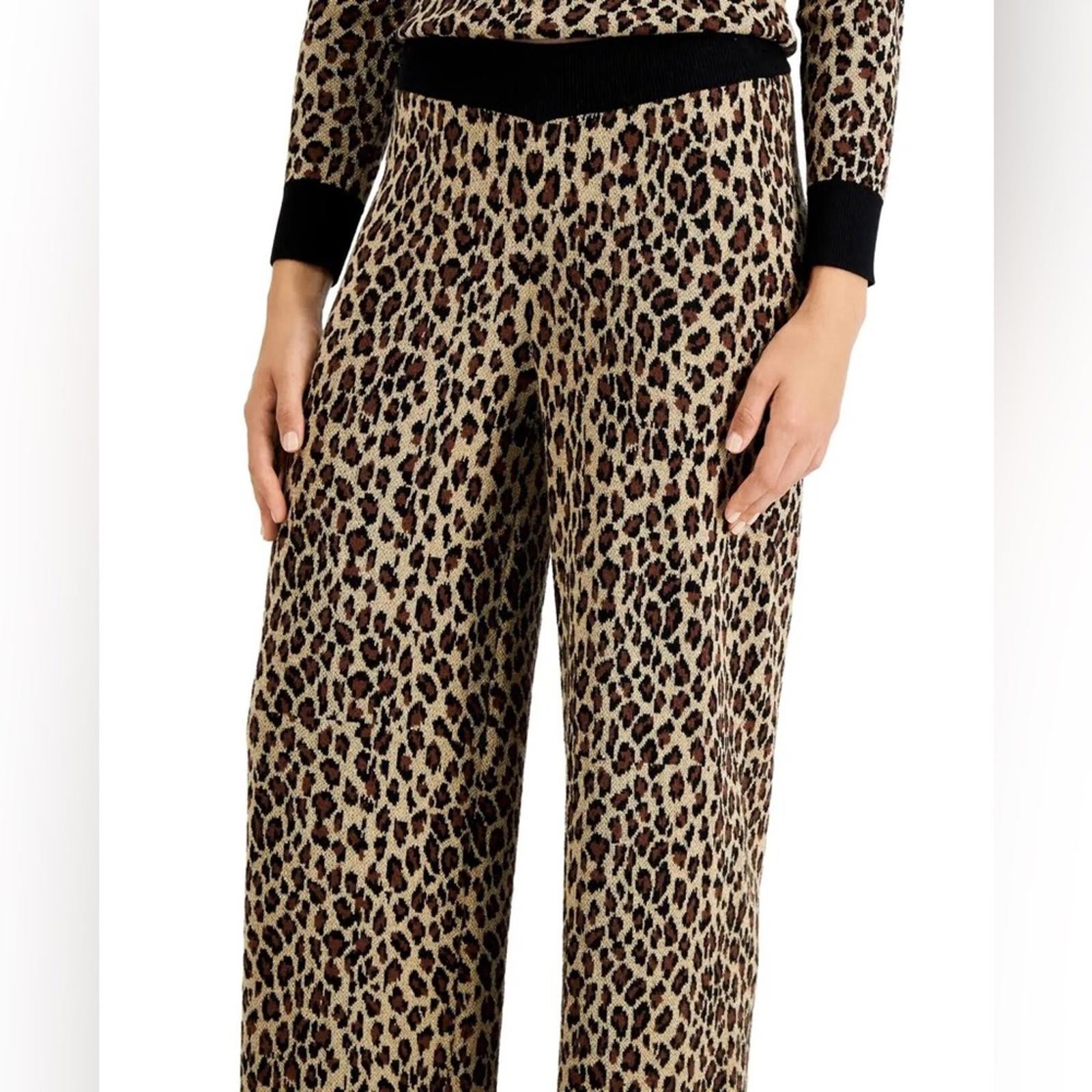 Charter Club Mid-Rise Sweater Elastic Waist Animal Print Pants, Size XXL NEW