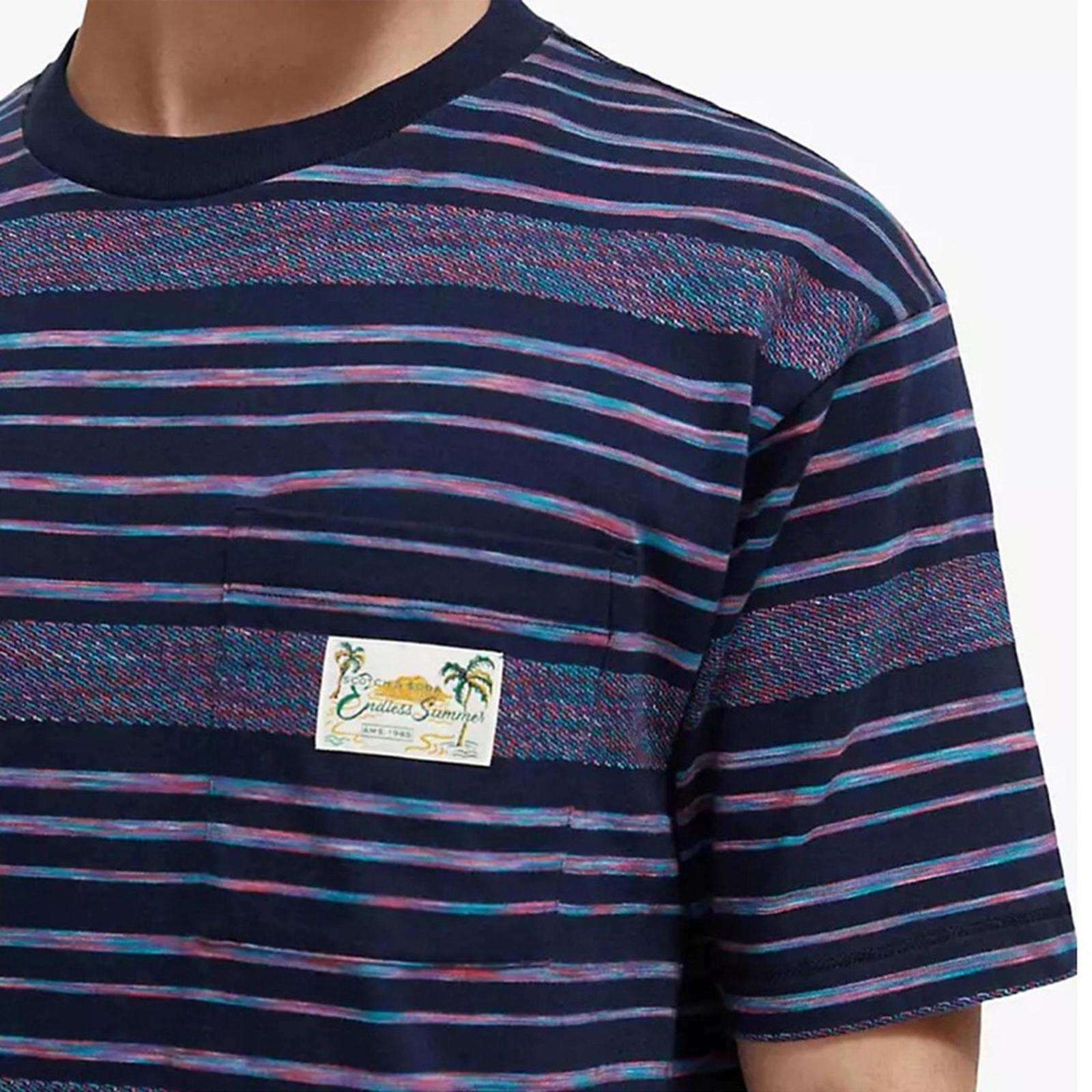 Scotch & Soda Structured Stripe Tee, Size M New w/Tag