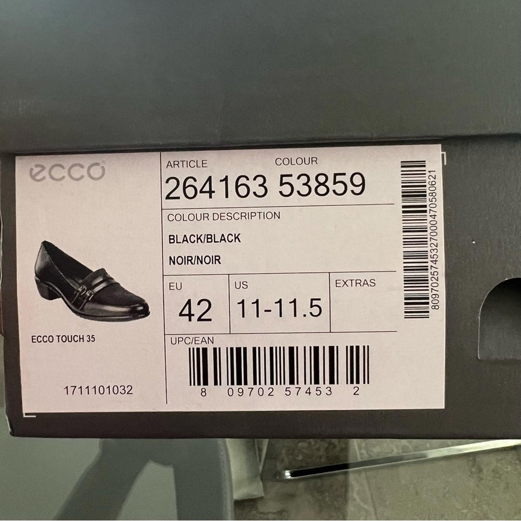 Ecco Black Closed Toe Shoes, Size EU 42, US 11-11.5, New in Box
