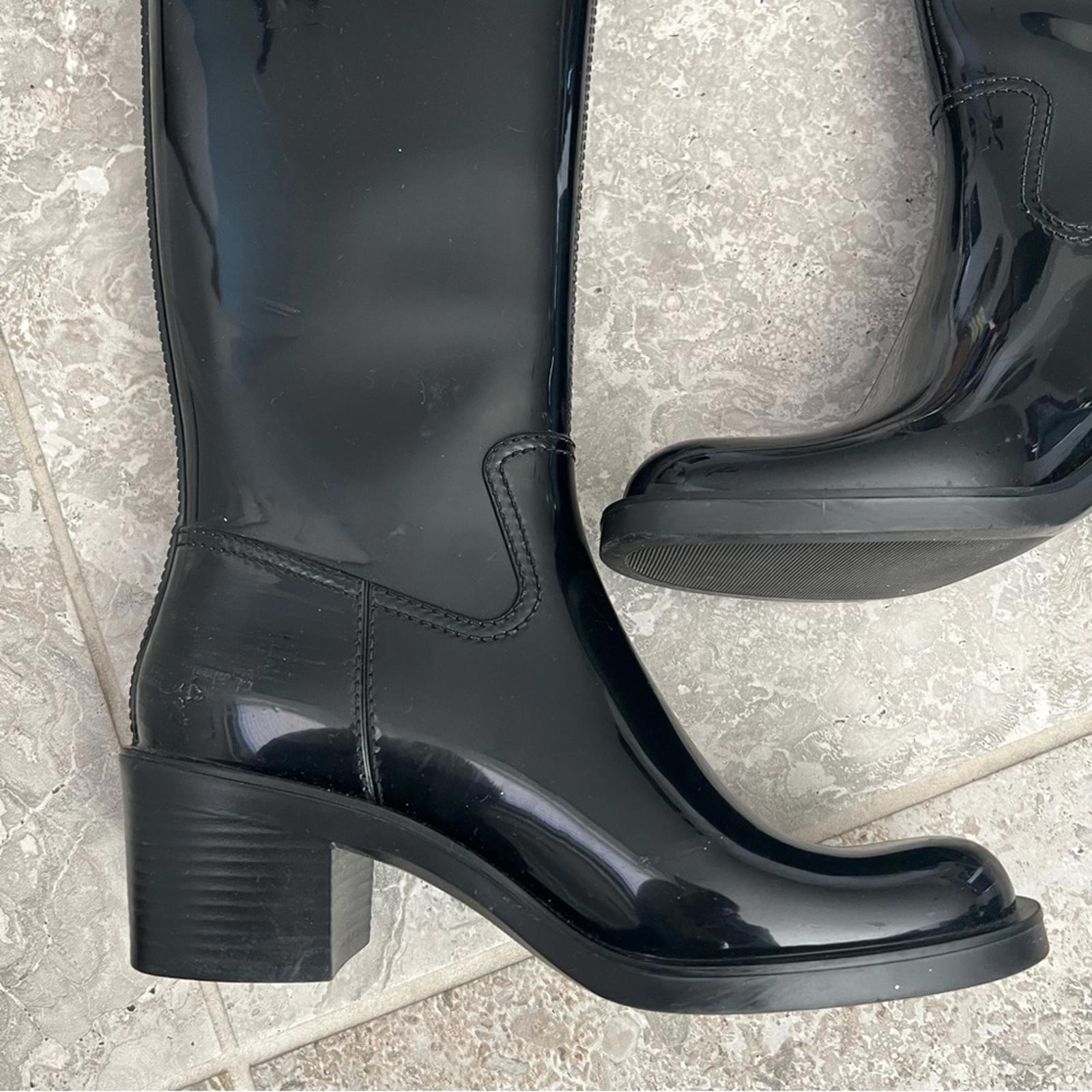 GUCCI Interlocking G Rubber Mid-Calf Rain Boots, Black Size 37 EXCELLENT!