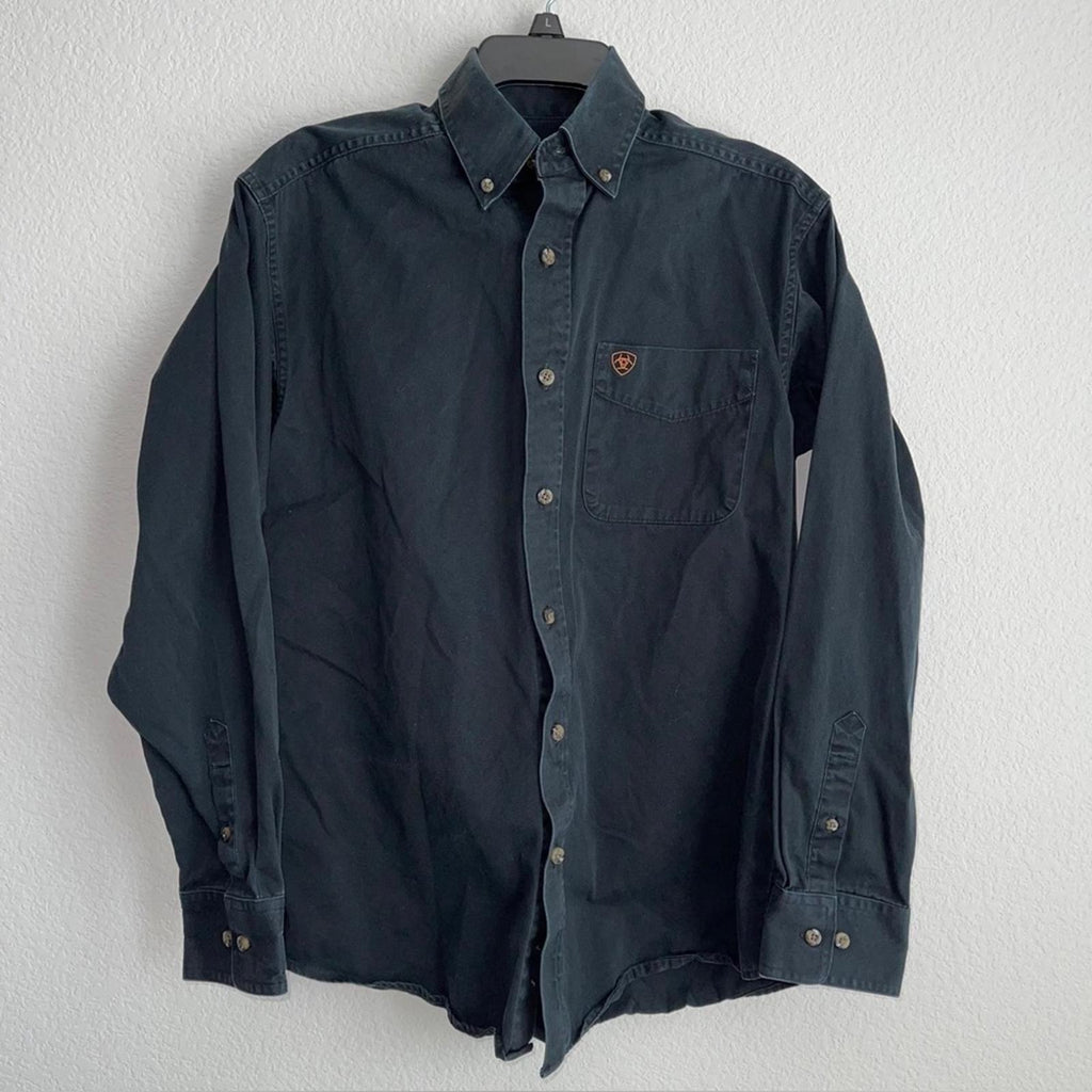 Ariat Solid Twill Classic Fit Shirt in Black, Size S EXCELLENT!