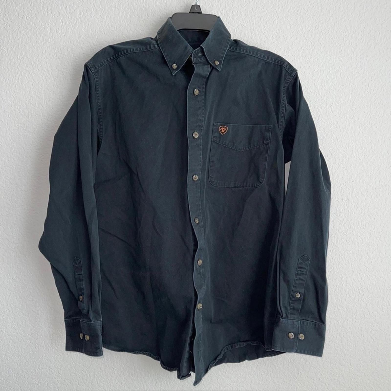 Ariat Solid Twill Classic Fit Shirt in Black, Size S EXCELLENT!