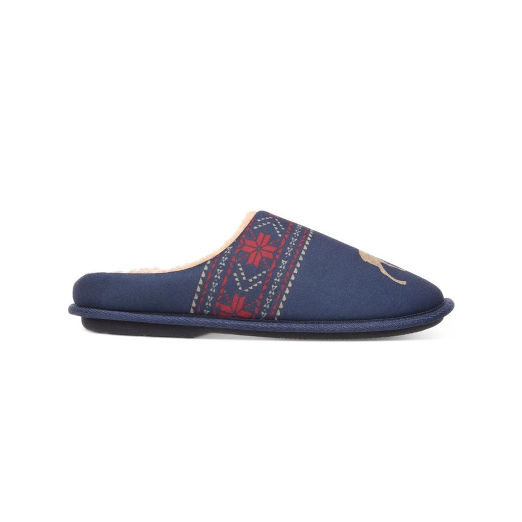 Club Room Men's Moose-Print Slippers (Navy, Small) Size 6-7 New in Box