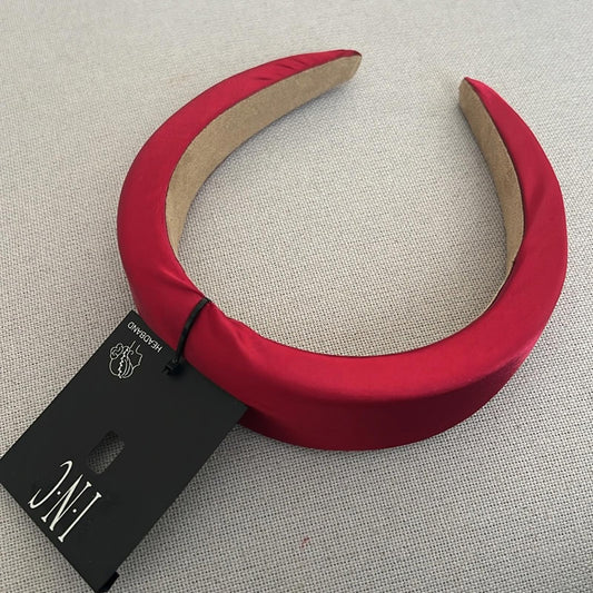 INC Red Puff Headband New w/Tag Retail $22.50