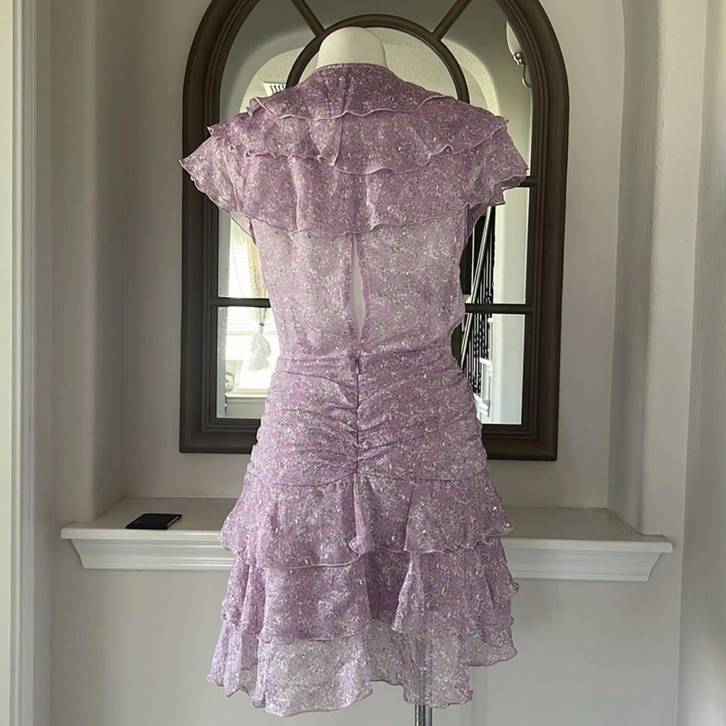 NEW Sabina Musayev Nogatin Fairy Prairie Lilac Mini Dress Size M New w/o Tag