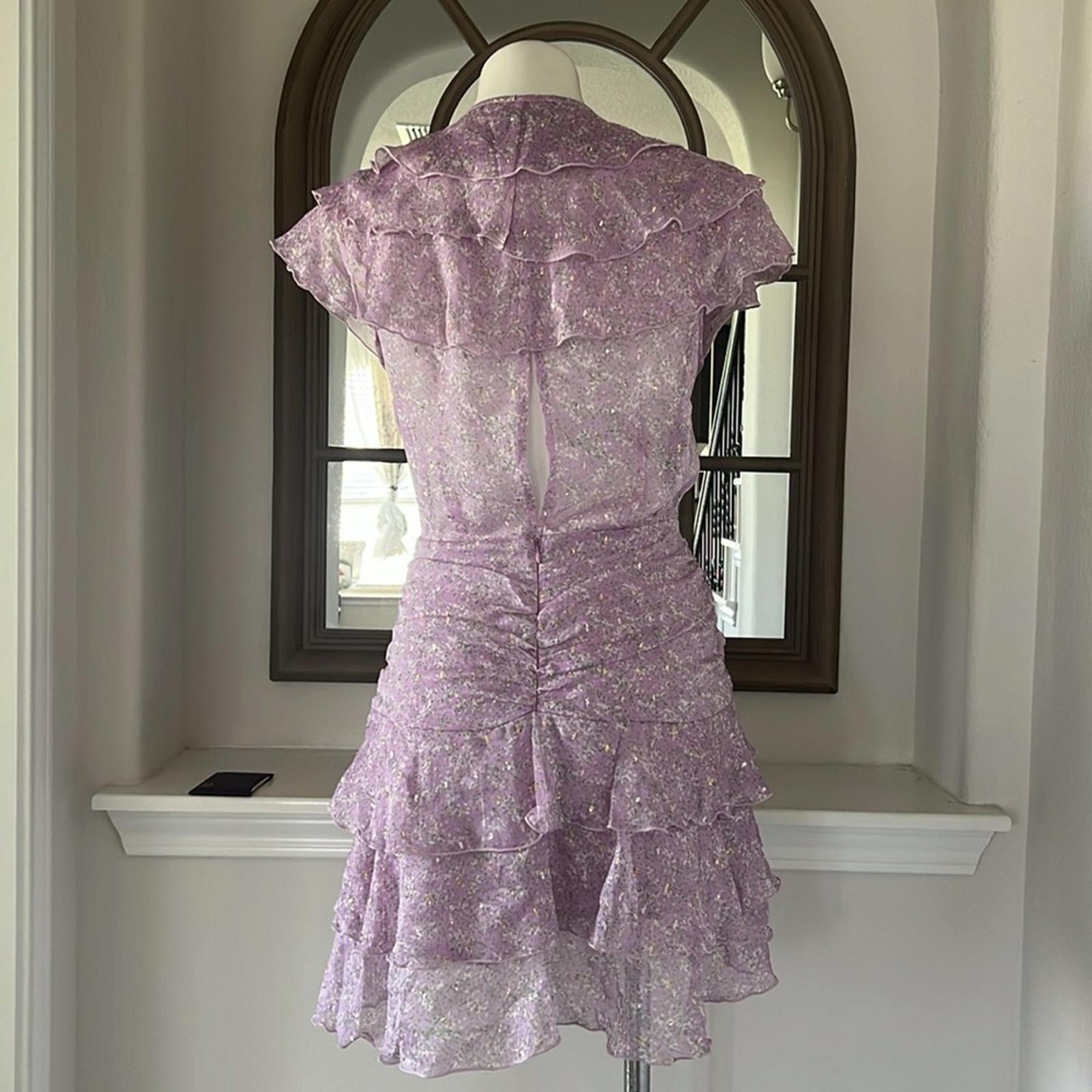 NEW Sabina Musayev Nogatin Fairy Prairie Lilac Mini Dress Size M New w/o Tag