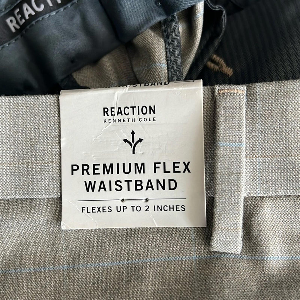 Kenneth Cole REACTION Premium Flex Slim Fit Dress Pants in Oatmeal 30W x 30L NWT
