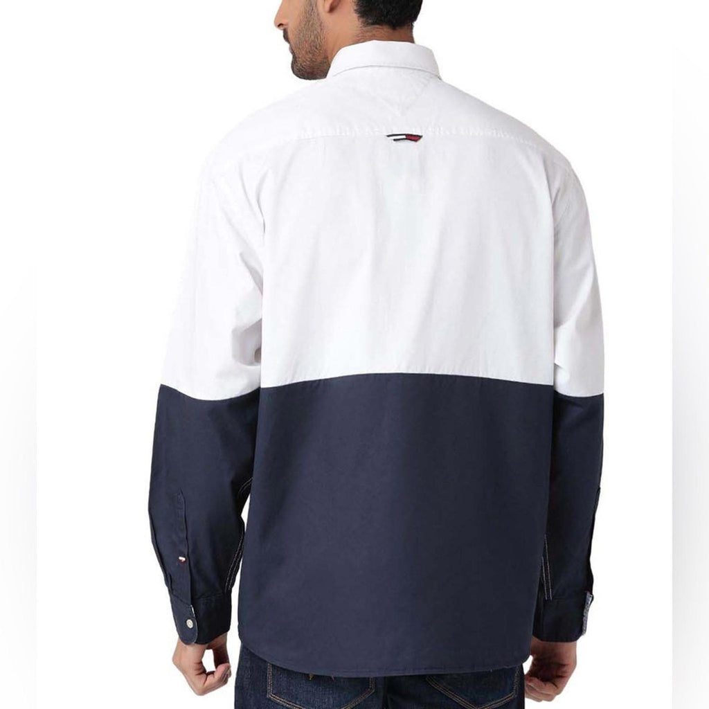 Tommy Hilfiger Adaptive Archive Color-Blocked Relaxed Shirt, White Size S NWT