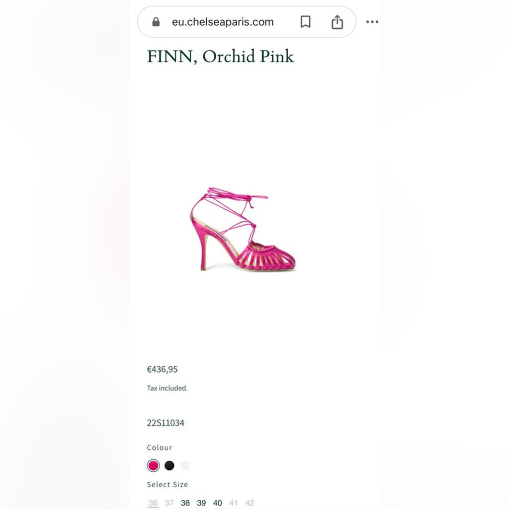 Chelsea Paris Orchid Pink Strappy Heels, Size 39 Retail $595 New in Box
