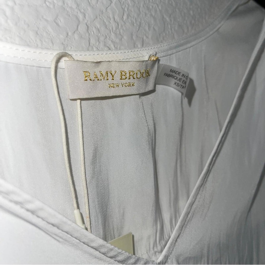 Ramy Brook Brielle Oversized Blouse in White, Size XS New with Tag Retail $345