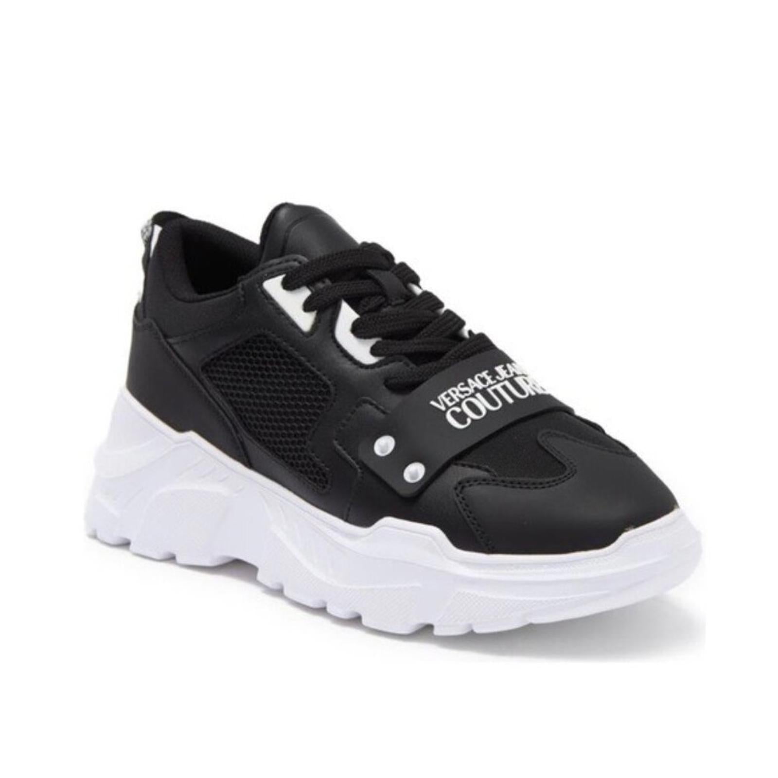 VERSACE Low-Top Chunky Sneakers in Black /White Size EU42 NEW w/Dust Bag