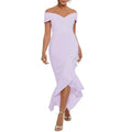 XSCAPE Lilac Ruffled Off-the-Shoulder Dress, Petite Size 10 New w/Tag $259