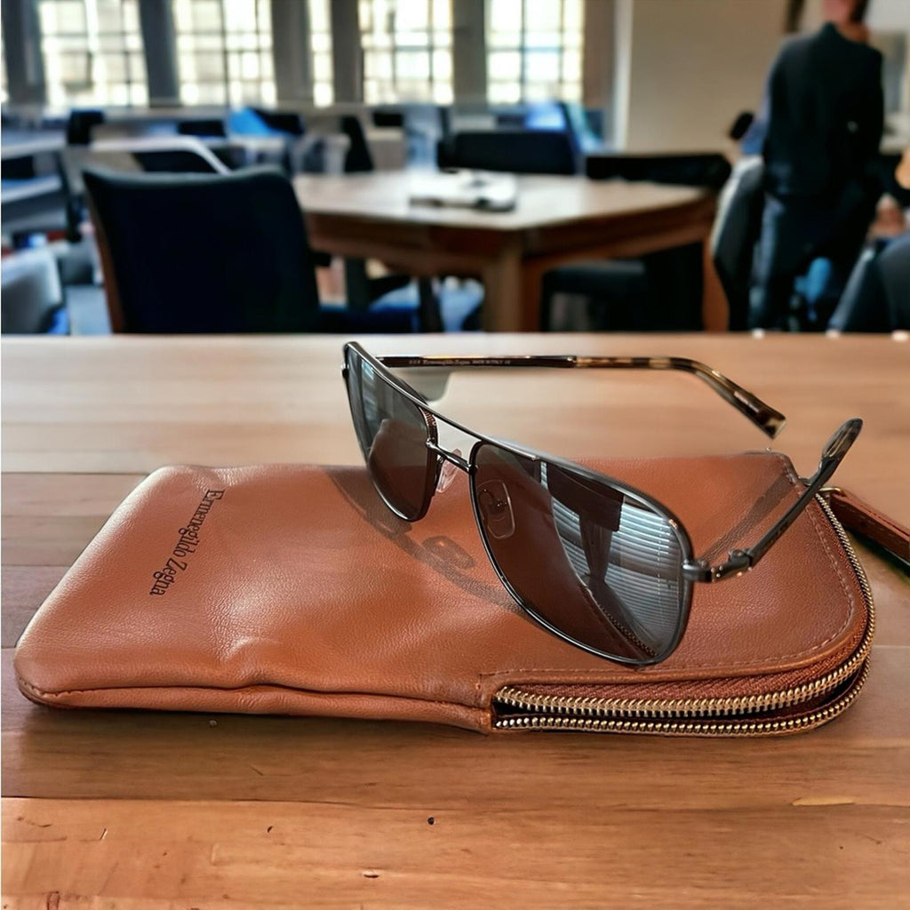 Ermenegildo Zegna Men’s Aviator Sunglasses + Original Case, EZ0079 16788 NWT