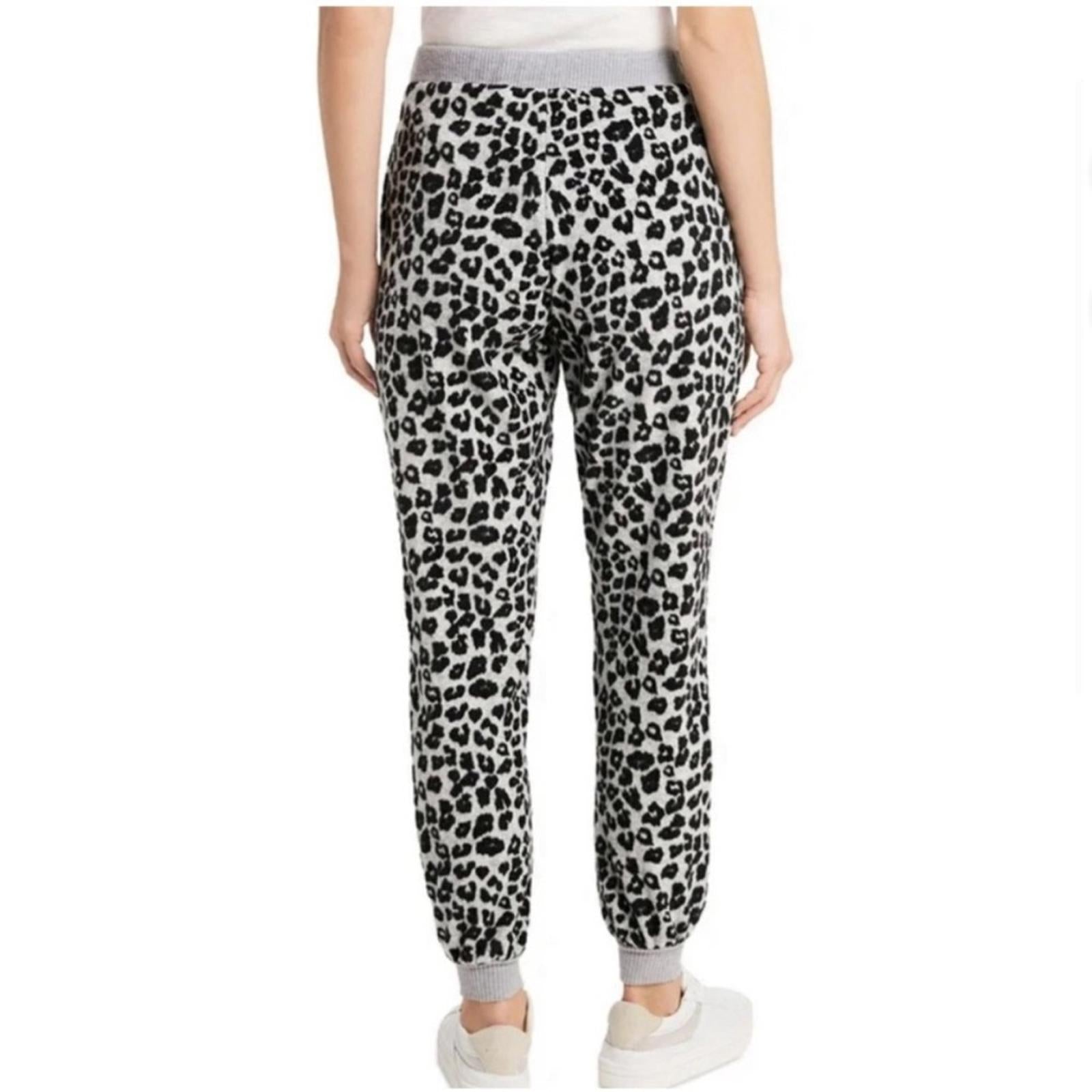 Vince Camuto Cheetah Print Jogger Pants in Grey & Black, Size XS New w/Tag