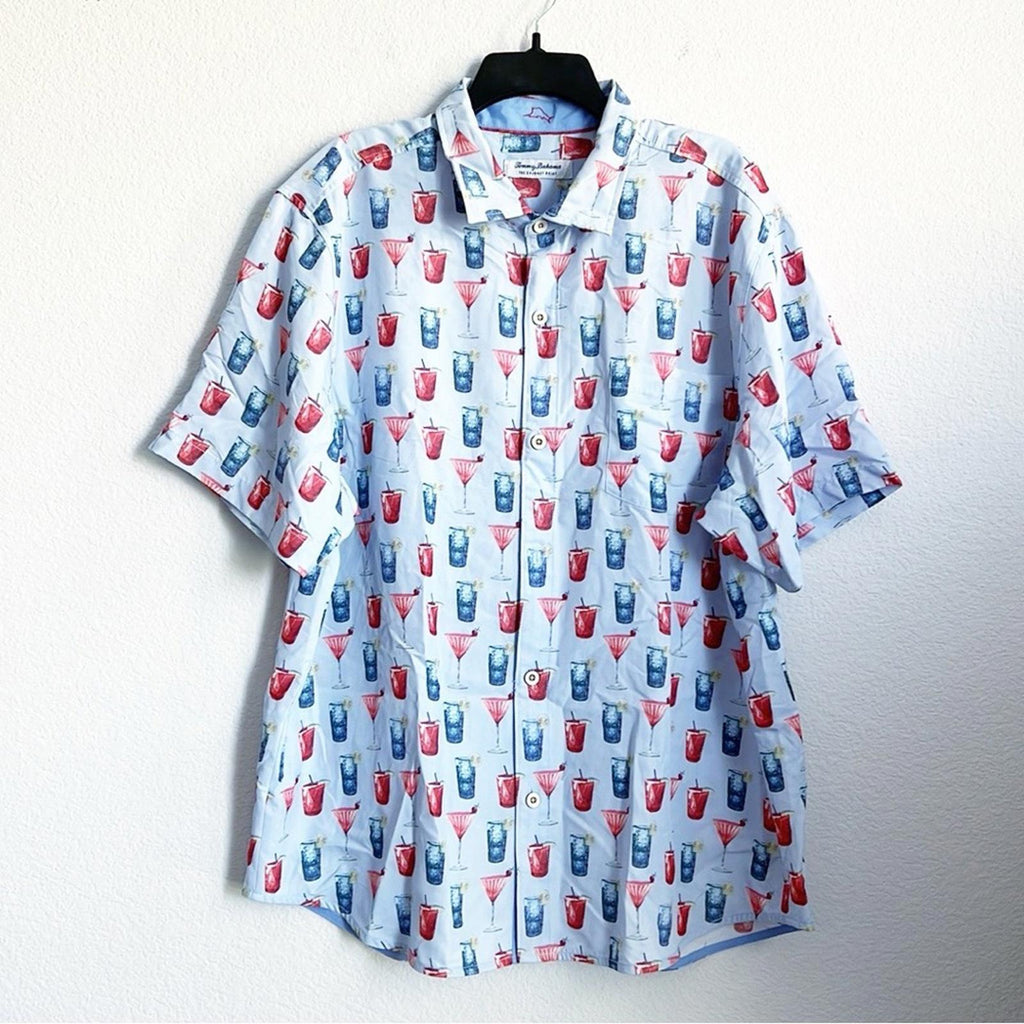 Tommy Bahama Coconut Point Island Zone Short Sleeve Button-Up Shirt NWT Size XL