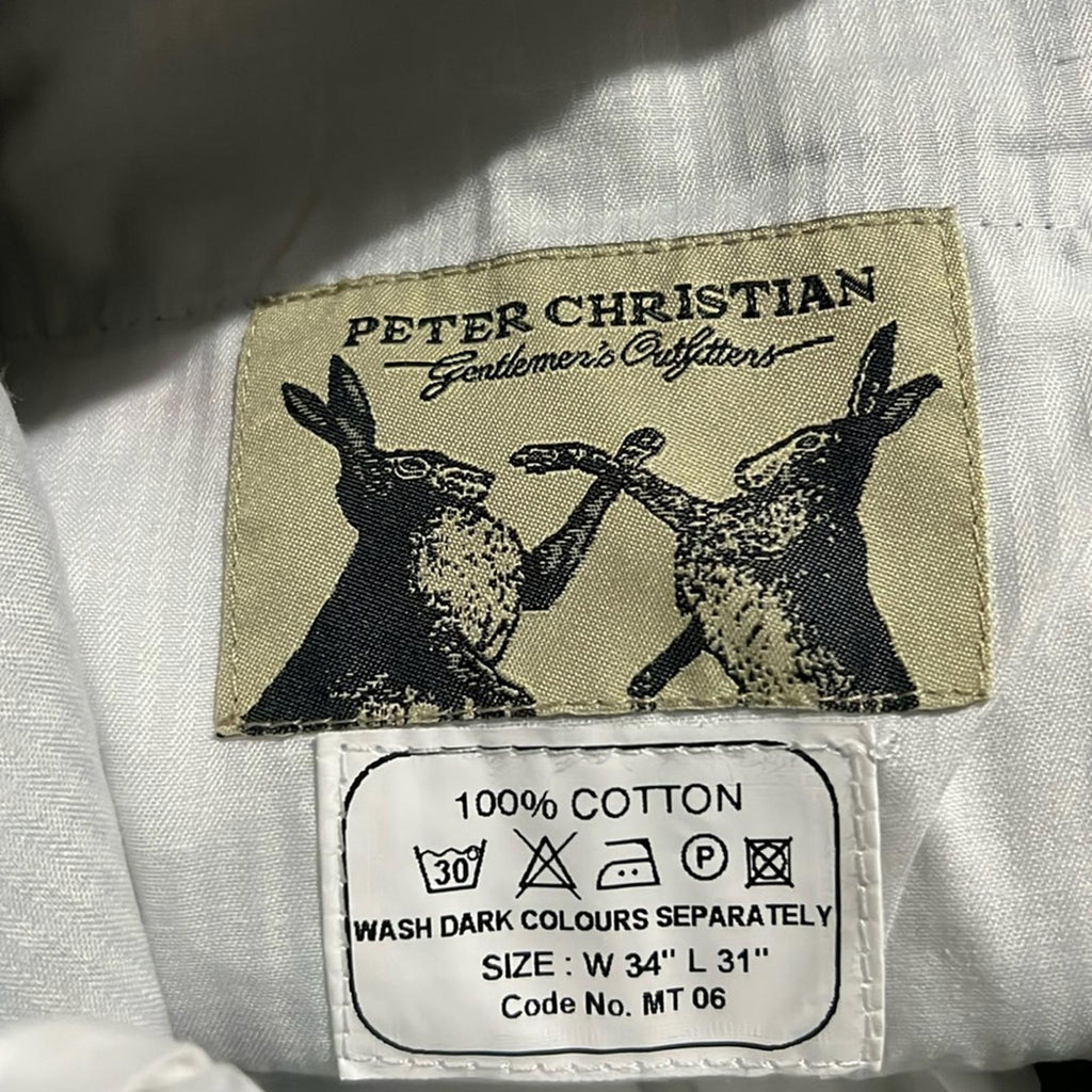 Peter Christian Green Flat Front Chinos, Size W34 X L31 New w/Tag