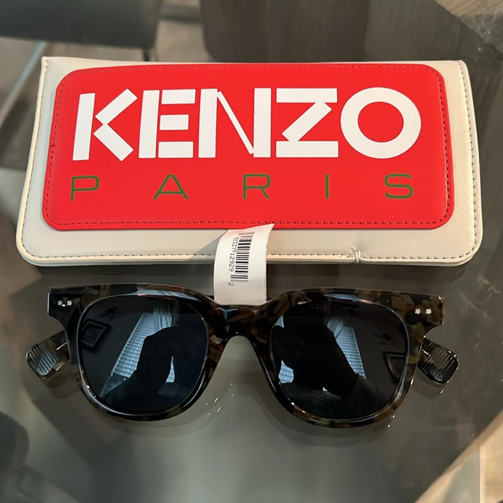 Kenzo Boke Flower Geometric Sunglasses, 48mm, Khaki Havannah Comes w/Case NWT