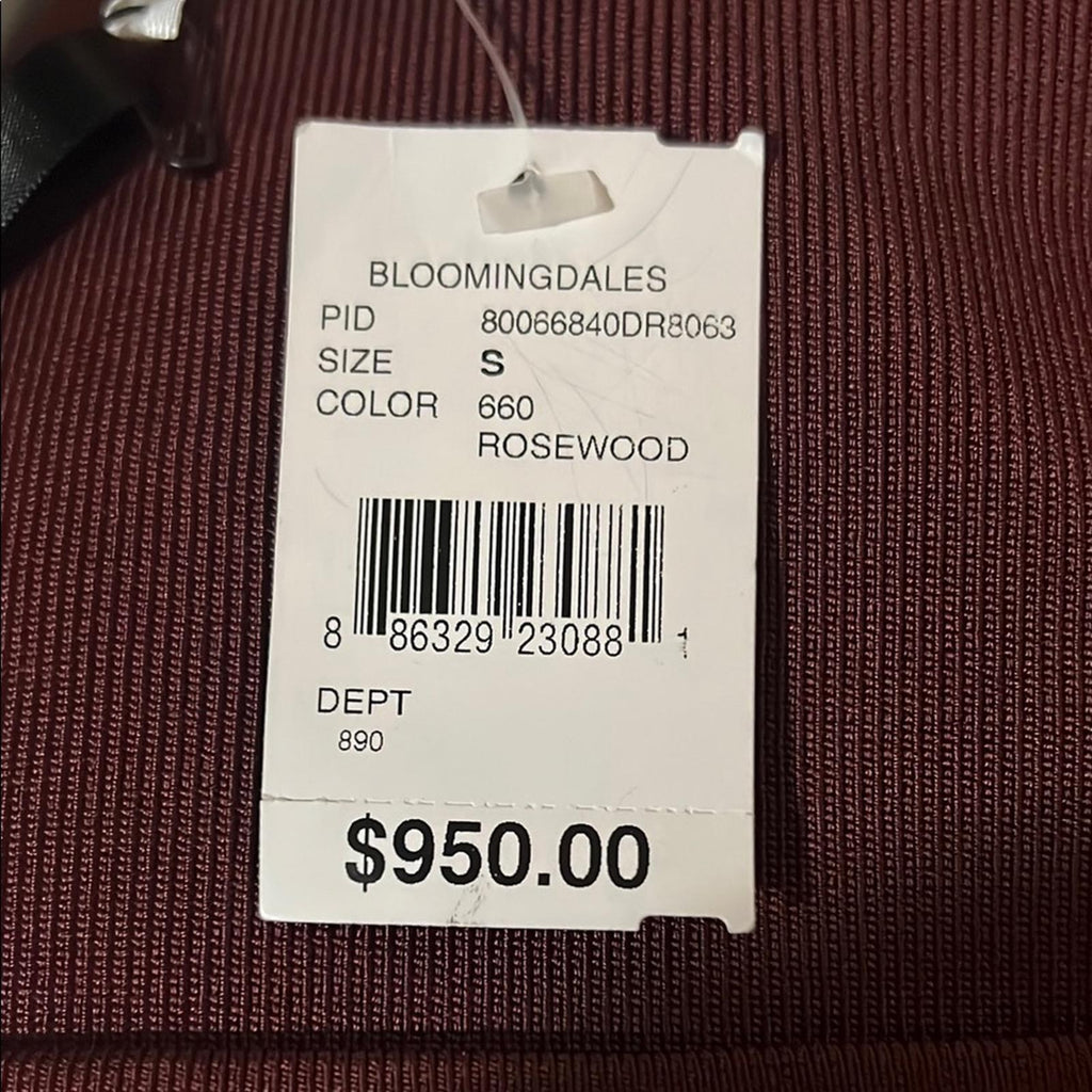 Galvan London BURGUNDY Atalanta Midi Dress, Size S New w/Tag Retail $950