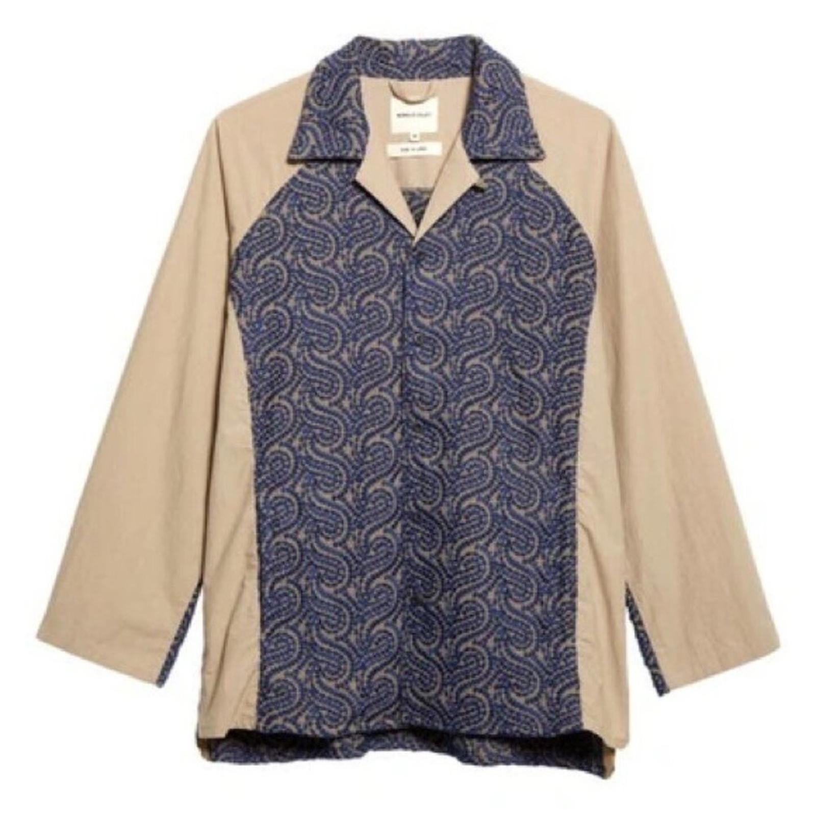 Nicholas Daley Embroidered Raglan Sleeve Button-up Shirt, Size M NEW w/Tag $560