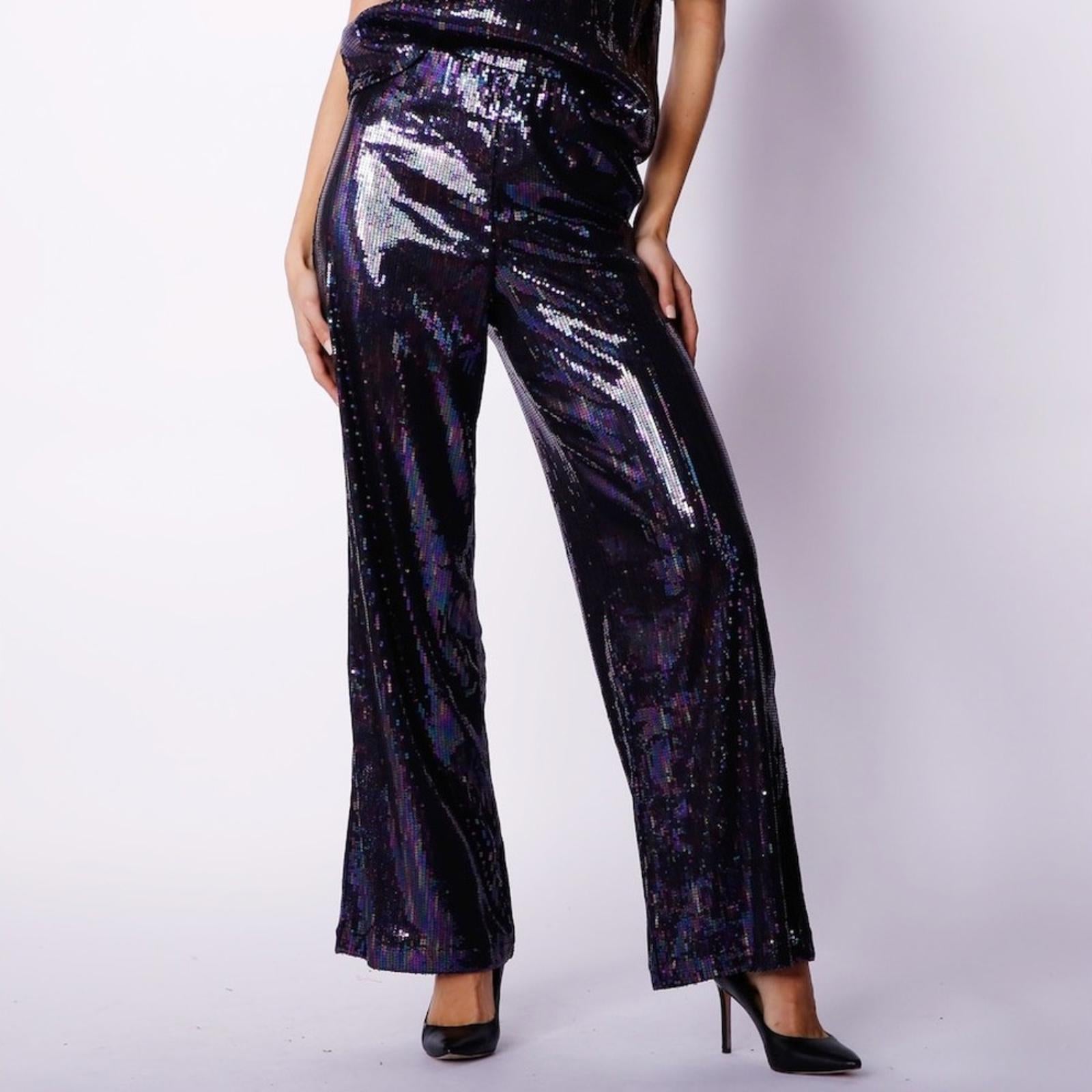 Crystal Kobe Stretch Sequin Pants, Size XS New with Tag Retail $179