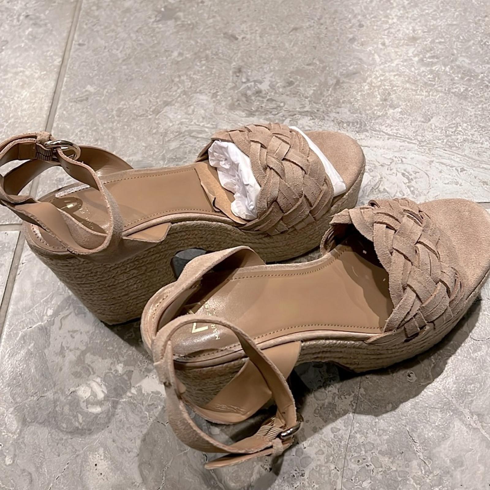 Marc Fisher LTD Odilia Lattice Platform Sandals in Light Natural Size 10 NEW