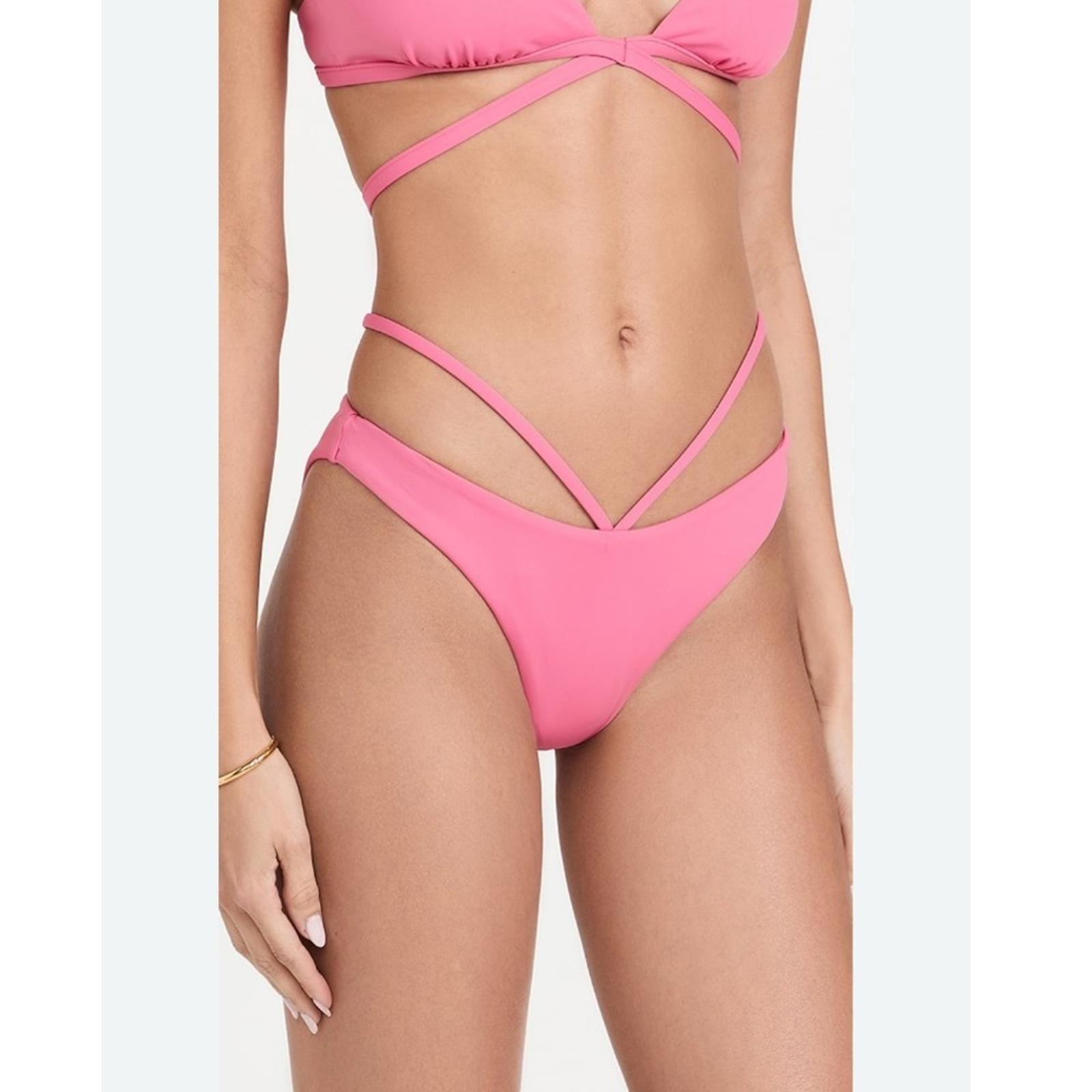 Jonathan Simkhai Emmalynn Bikini Bottom in Pink, Size M NEW w/Tag