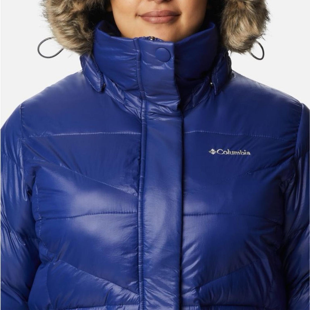 Columbia Peak to Park II Hooded Faux-Fur-Trim Jacket, Blue Size 1X New w/Tag