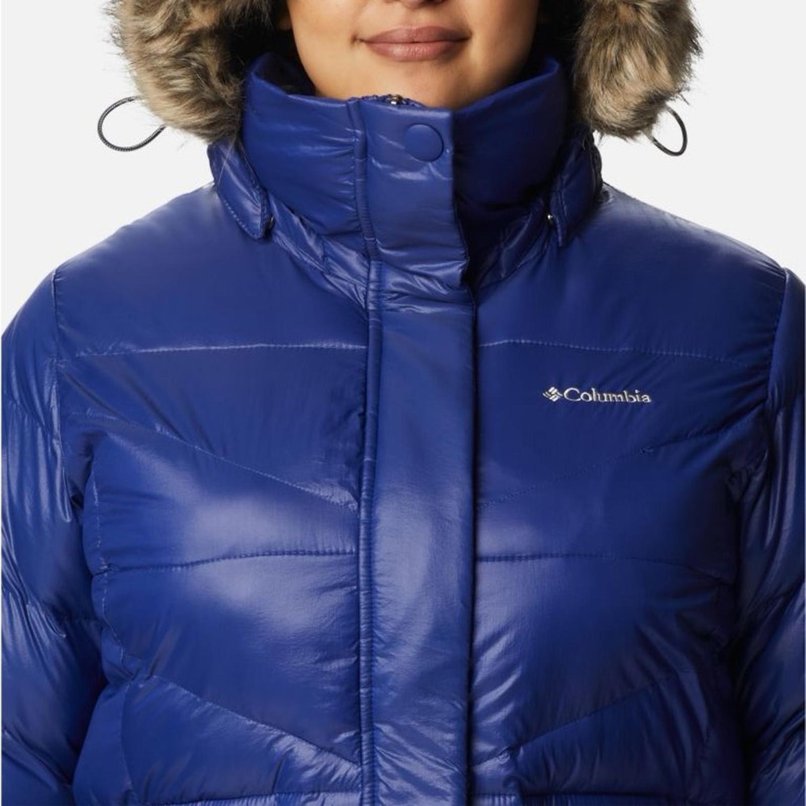 Columbia Peak to Park II Hooded Faux-Fur-Trim Jacket, Blue Size 1X New w/Tag