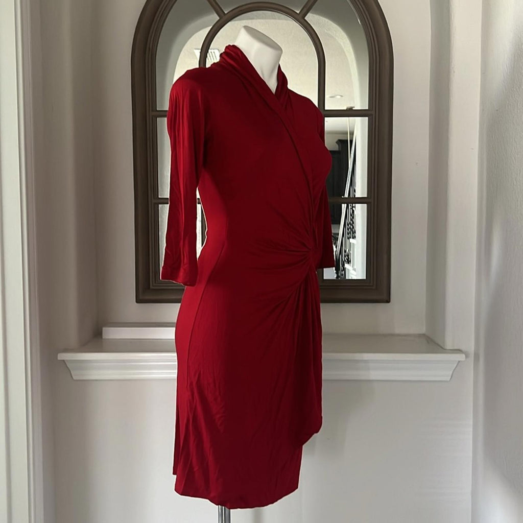 Karen Kane Cascade Faux Wrap Dress in Red, Size XS New w/Tag