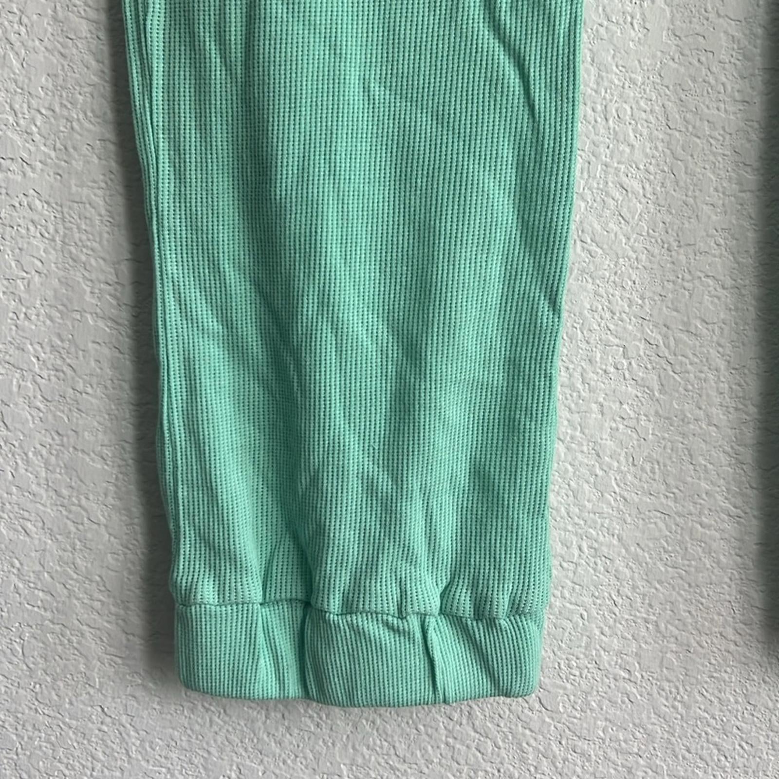 Chaser Women’s Waffle Knit Sweatpants Jogger Pants in Mint Green, Size L NWT