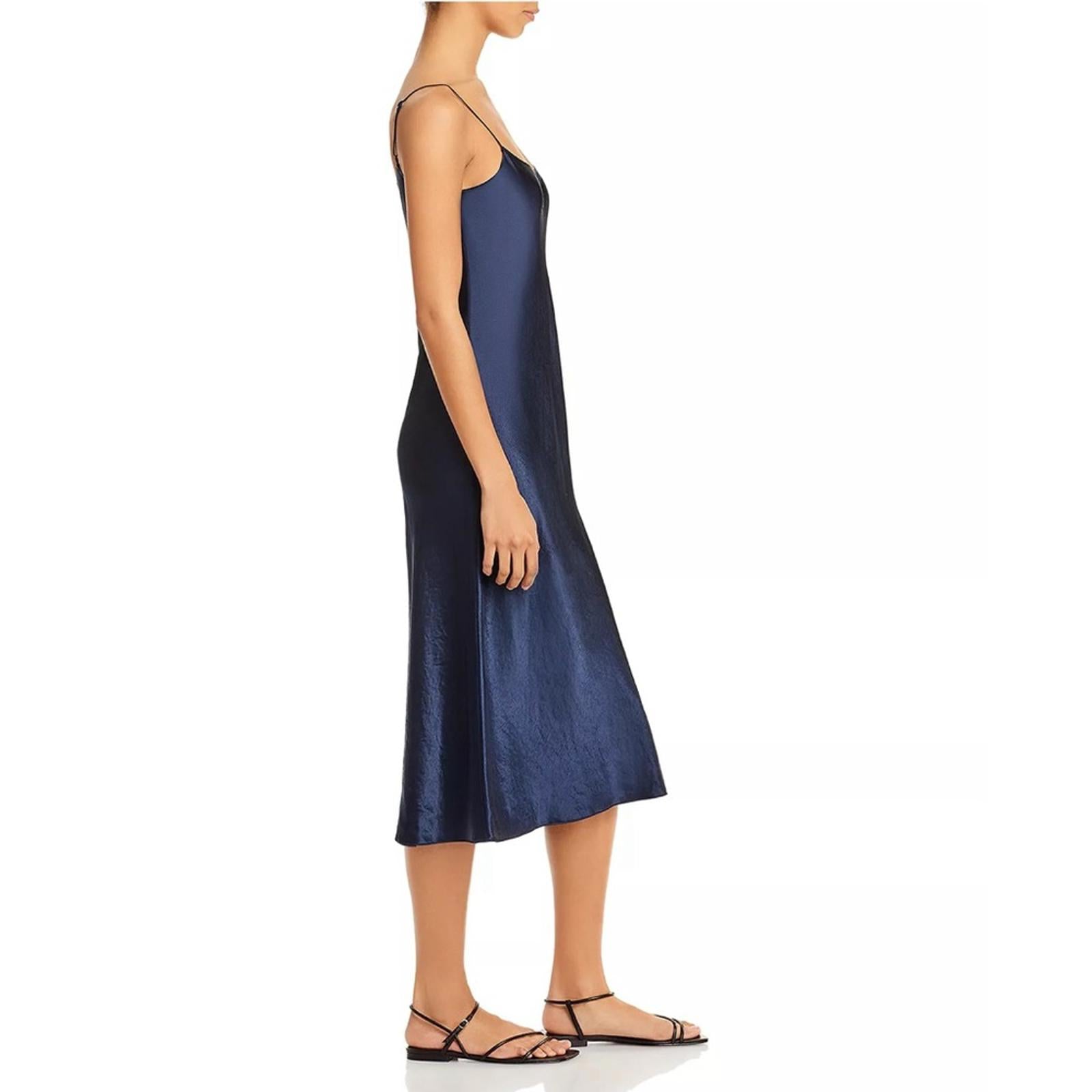 VINCE Satin Slip Dress in Coastal Blue, Size M New w/Tag Retail $325
