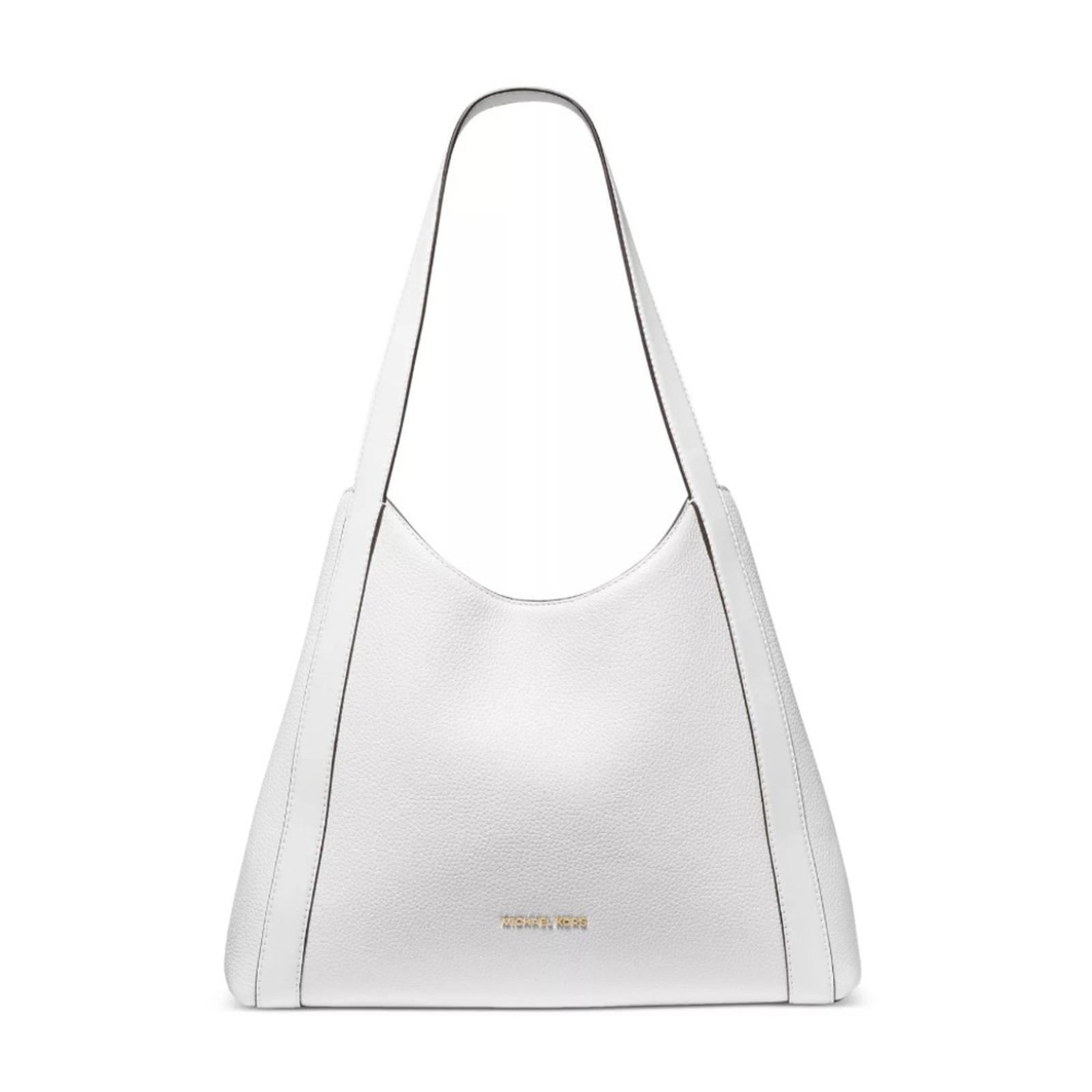 Michael Kors Rosemary WHITE Leather Shoulder Tote Shoulder Bag, New w/Tag $358