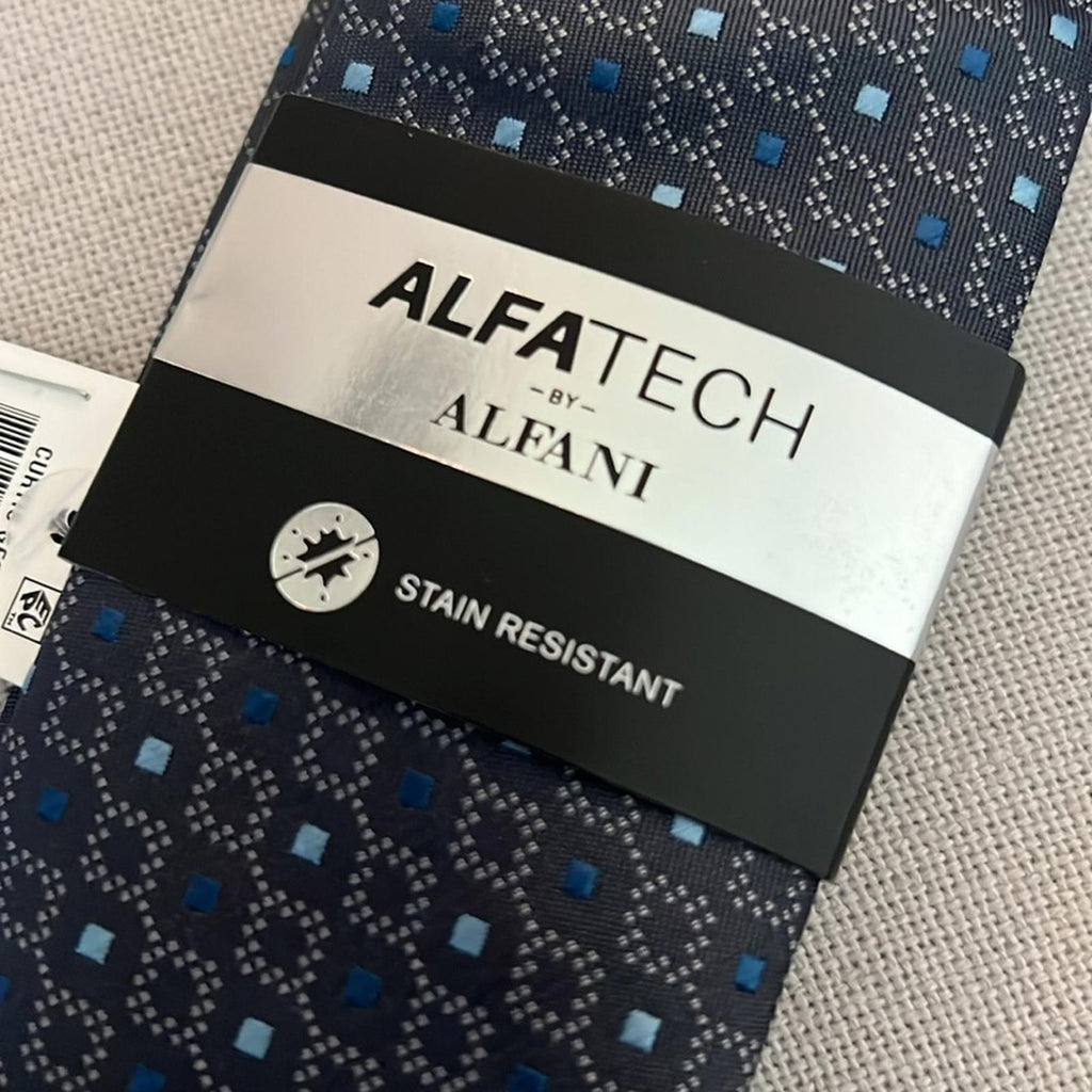 ALFATECH Stain Resistant Curtis Geo Neck Tie, Charcoal New w/Tag Retail $55