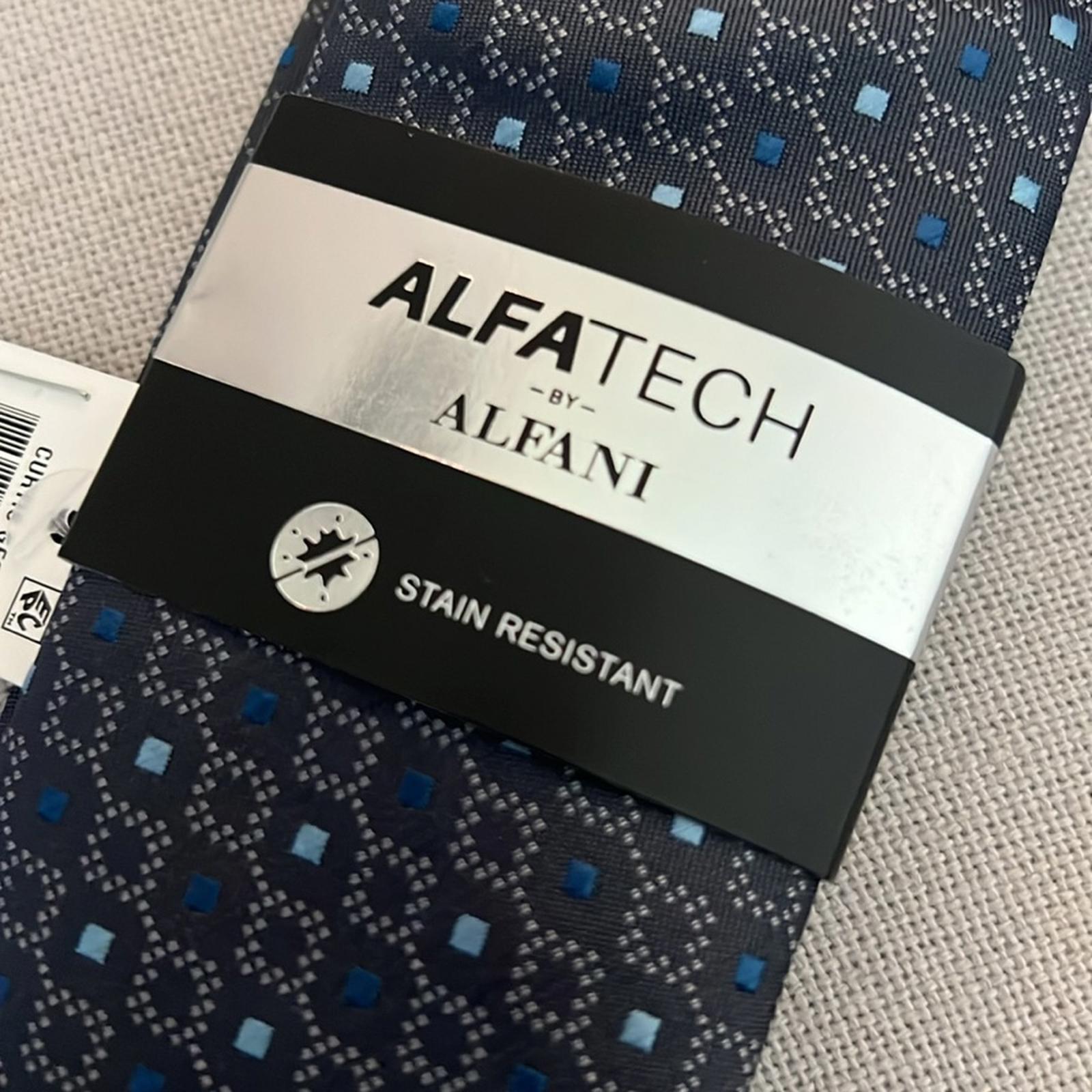 ALFATECH Stain Resistant Curtis Geo Neck Tie, Charcoal New w/Tag Retail $55