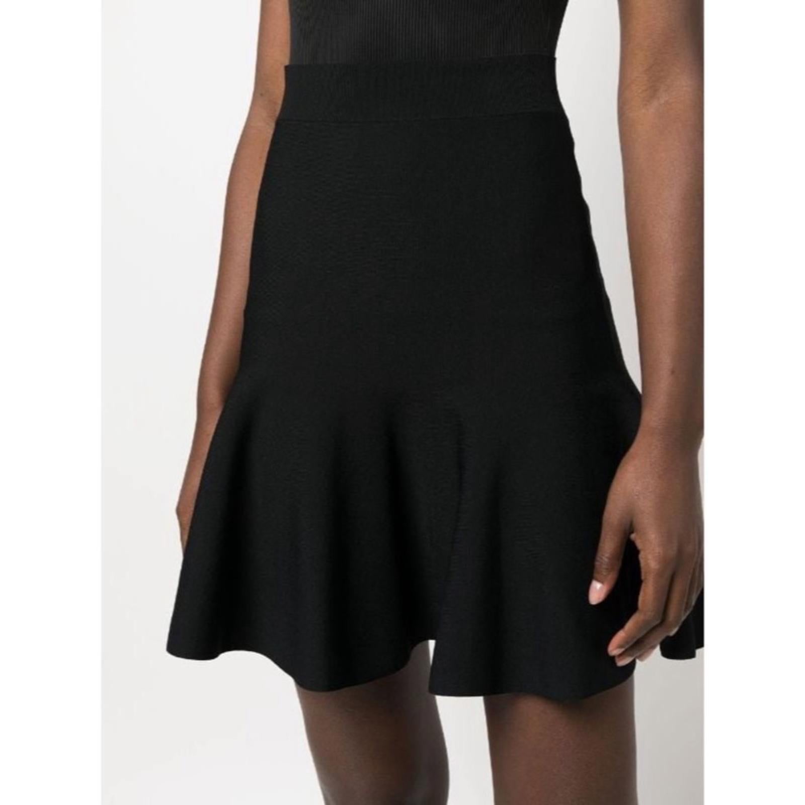 Stella McCartney Flared Midi Skirt, Black Size 44 Retail $598