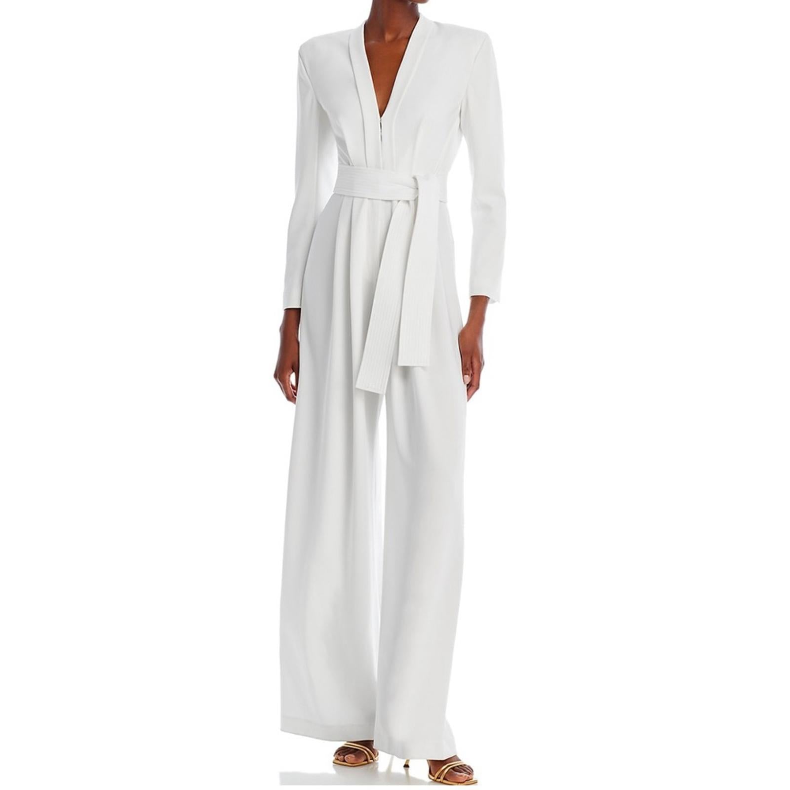 A.L.C. Kieran II Tailored Belted Wide Leg Jumpsuit in White, Size 0 New with Tag