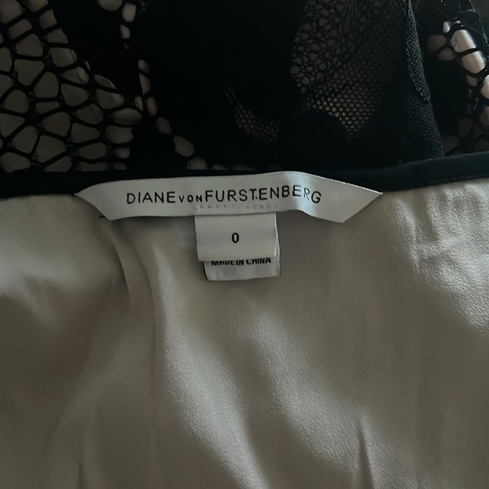 Diane von Furstenberg Shany Lace Jumpsuit, Nougat/Black Size 0 EXCELLENT! $459