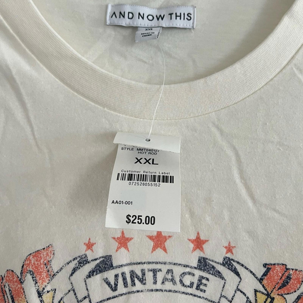 And Now This Men's Hot Rod Auto Graphic Crewneck T-Shirt, Size XXL New w/Tag
