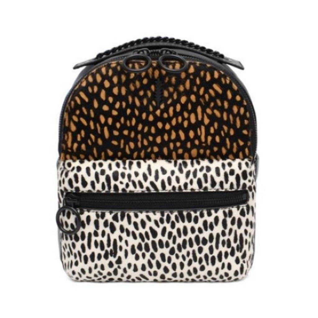 NWT Thacker Marly Animal Print Calf Hair Zippered Backpack Spotted Combo $228