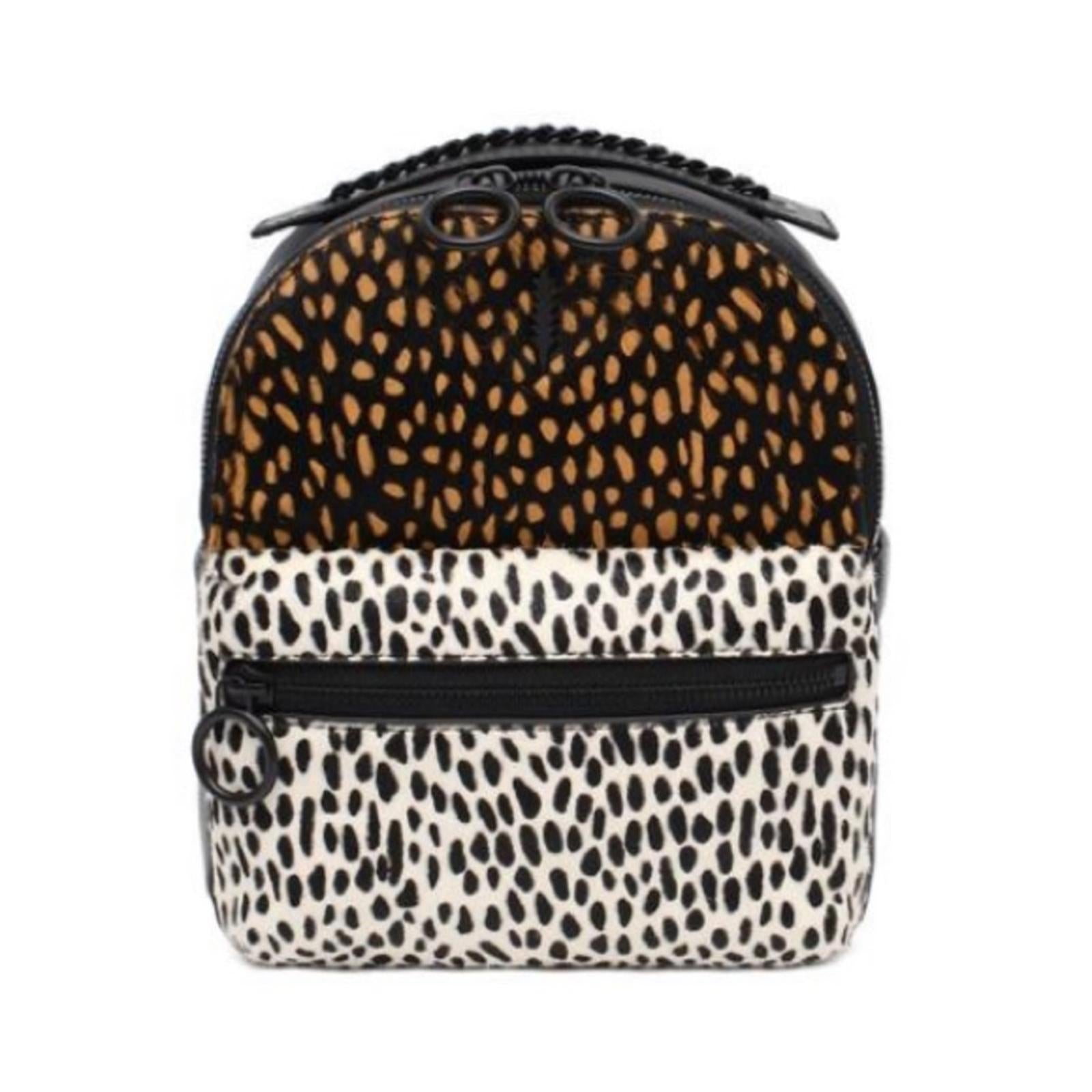 NWT Thacker Marly Animal Print Calf Hair Zippered Backpack Spotted Combo $228