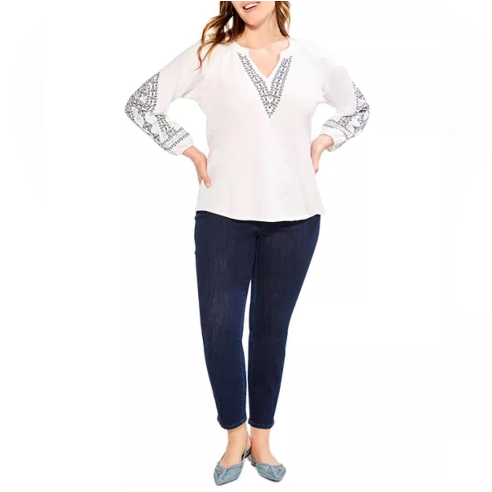 NIC+ZOE Plus Cotton Embroidered Solstice Tunic Top, Size 3X New w/Tag
